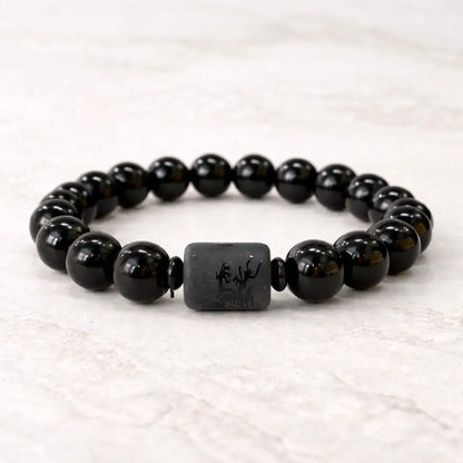 Pulseira Dragão em Obsidiana — detalhe