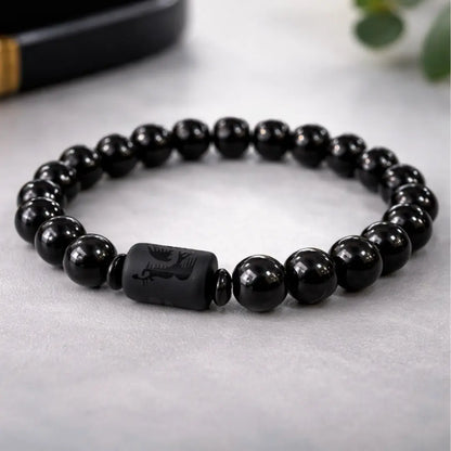 Pulseira Fênix em Obsidiana — detalhe