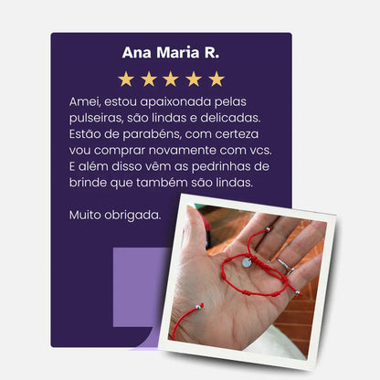 Oferta: Pulseira Premium dos 7 Nós + Aromatizador contra Inveja — depoimento de cliente