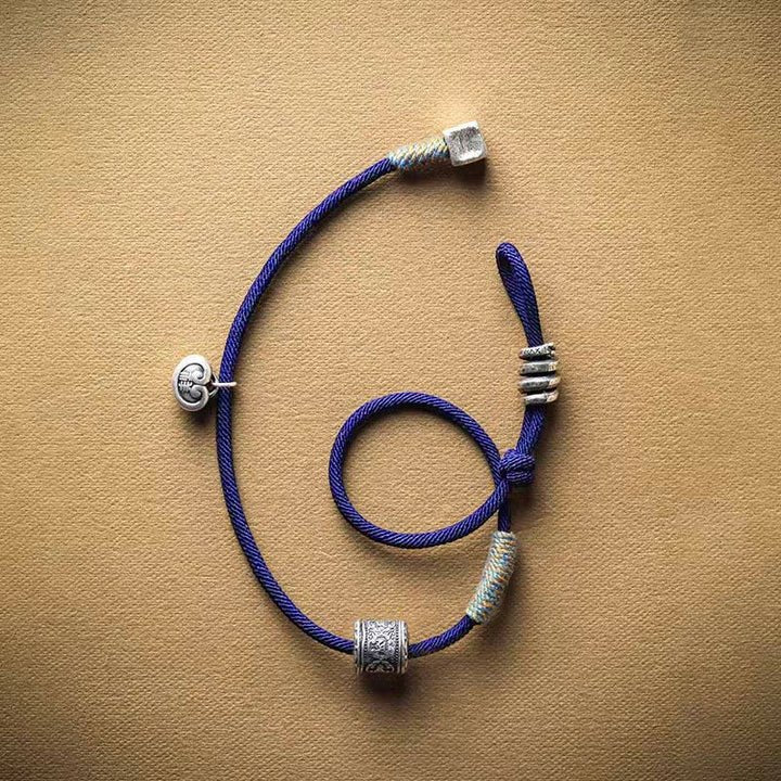 Pulseira Tibetana Azul Om Mani Padme Hum - Aurha