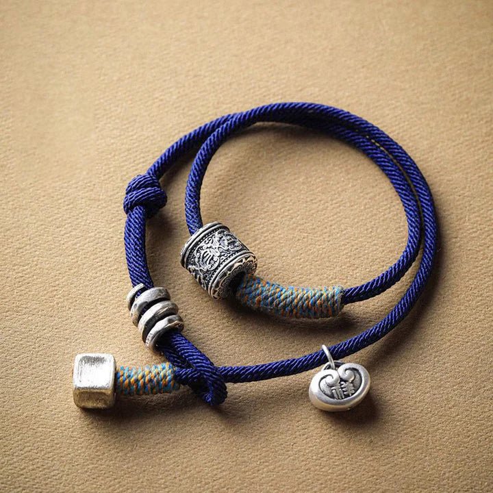 Pulseira Tibetana Azul Om Mani Padme Hum - Aurha