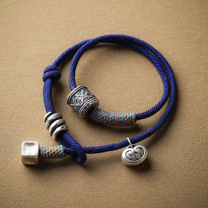 Pulseira Tibetana Azul Om Mani Padme Hum - Aurha