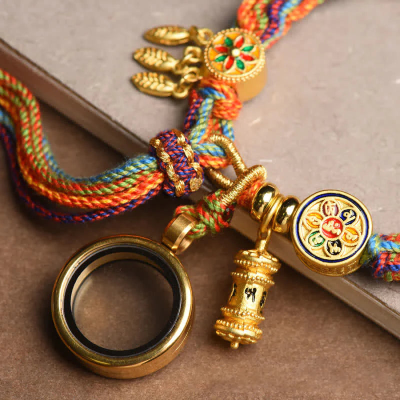Pulseira Tibetana Colorida da Sorte — detalhe