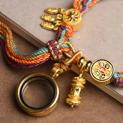 Pulseira Tibetana Colorida da Sorte — detalhe