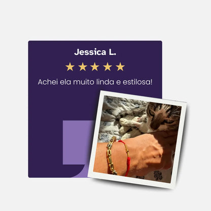 Pulseira Tibetana Conta Dourada — depoimento de cliente