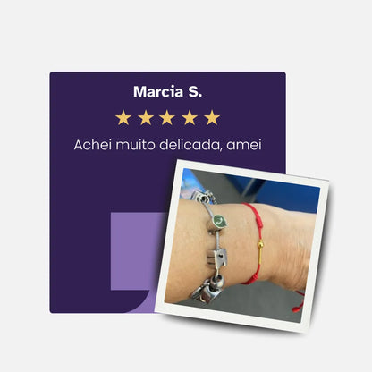 Pulseira Tibetana Conta Dourada — depoimento de cliente