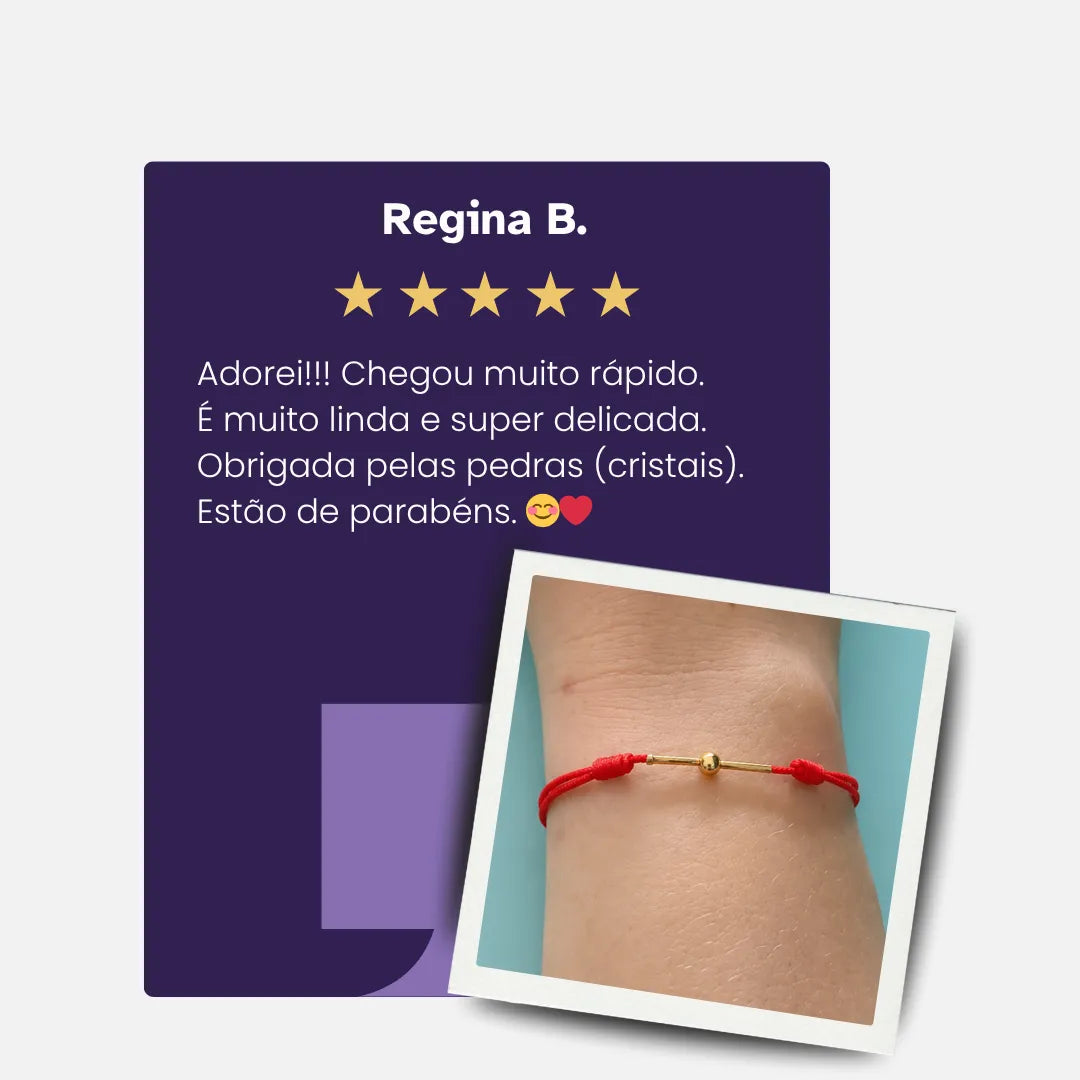 Pulseira Tibetana Conta Dourada — depoimento de cliente