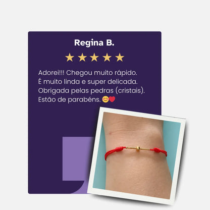 Pulseira Tibetana Conta Dourada — depoimento de cliente