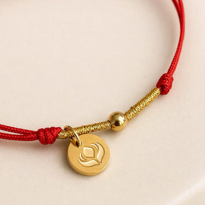 Pulseira Tibetana Conta Dourada — detalhe