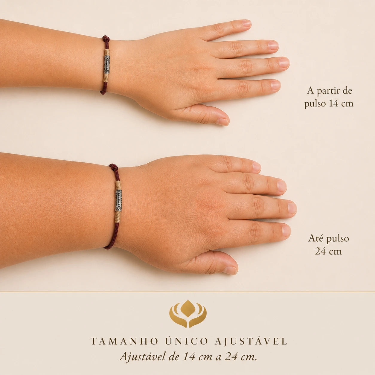 Pulseira Tibetana da Ressonância Espiritual — guia de tamanho