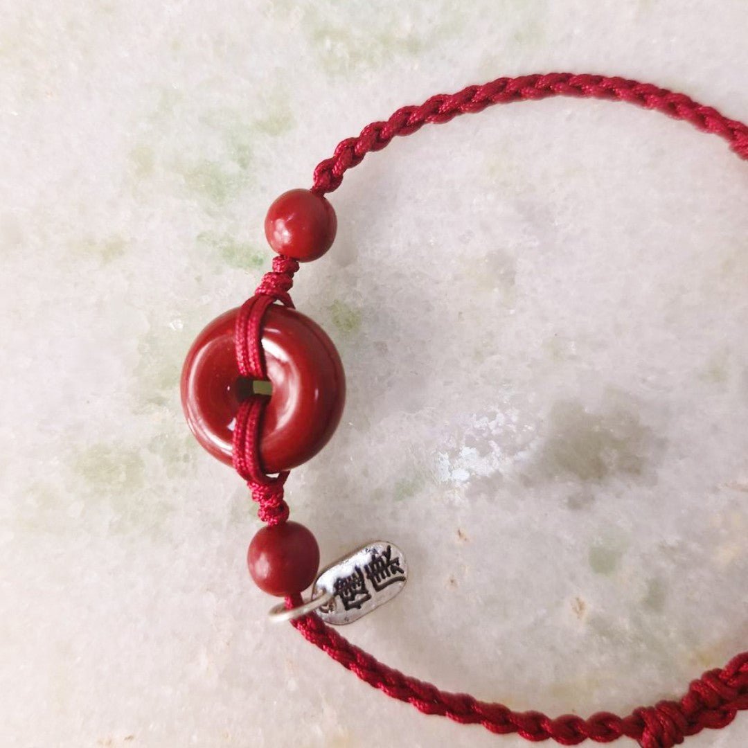 Pulseira Tibetana das Bênçãos em Cinábrio Vermelho - Aurha