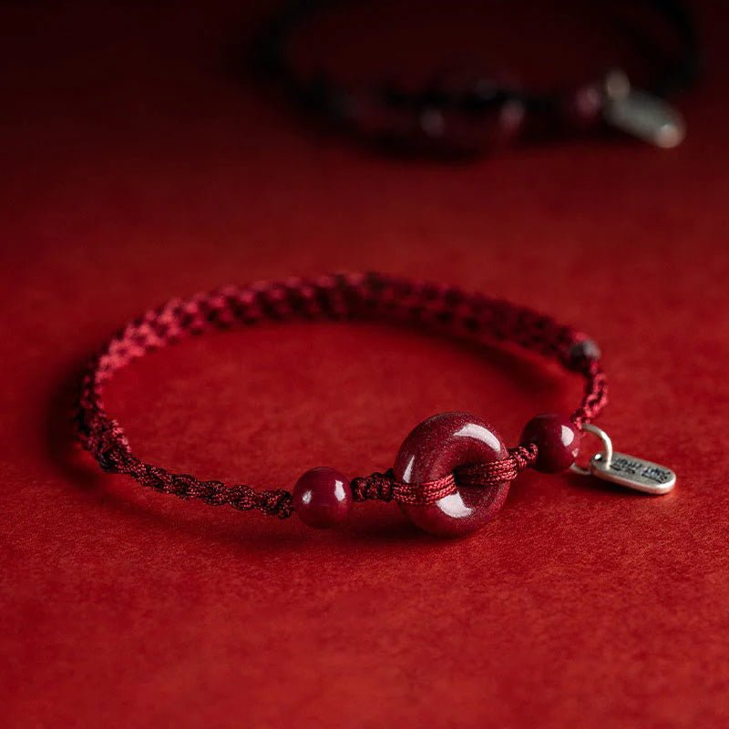 Pulseira Tibetana das Bênçãos em Cinábrio Vermelho - Aurha