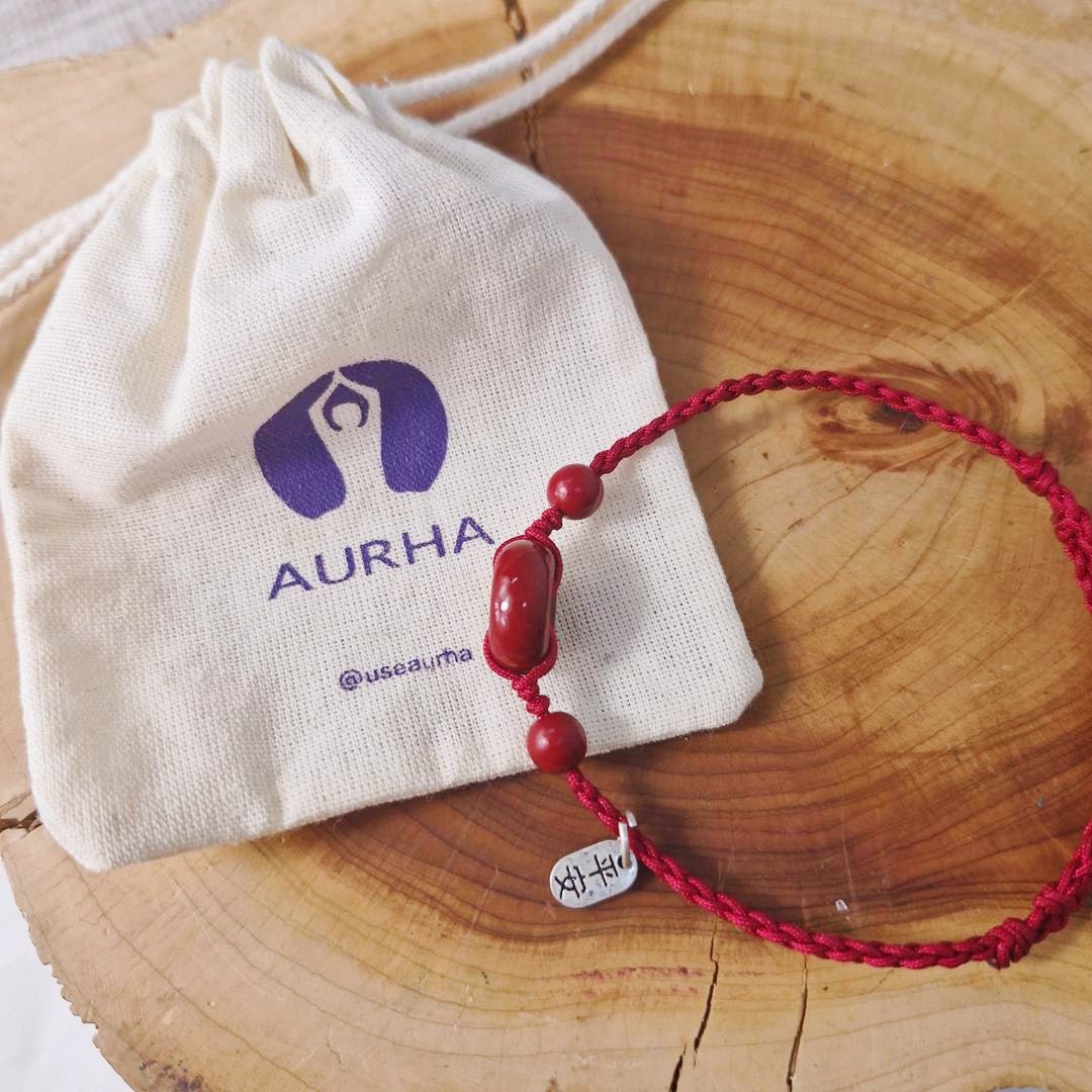 Pulseira Tibetana das Bênçãos em Cinábrio Vermelho - Aurha