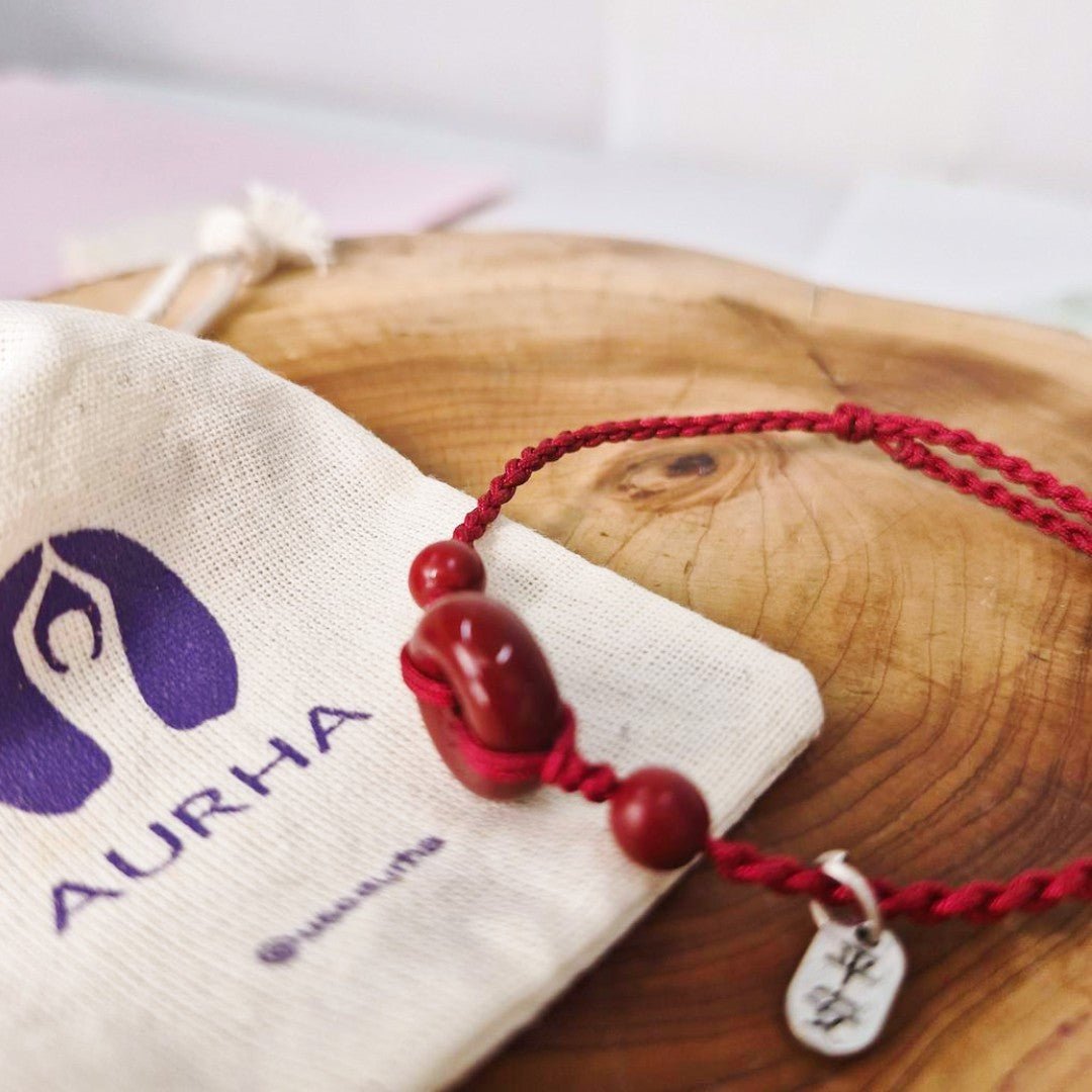 Pulseira Tibetana das Bênçãos em Cinábrio Vermelho - Aurha