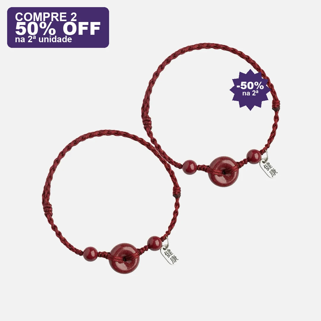 Pulseira Tibetana das Bênçãos em Cinábrio Vermelho — oferta compre 2 · 50% OFF na 2ª