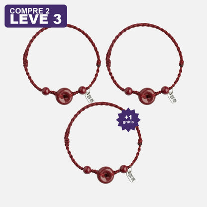 Pulseira Tibetana das Bênçãos em Cinábrio Vermelho — oferta leve 3 pague 2