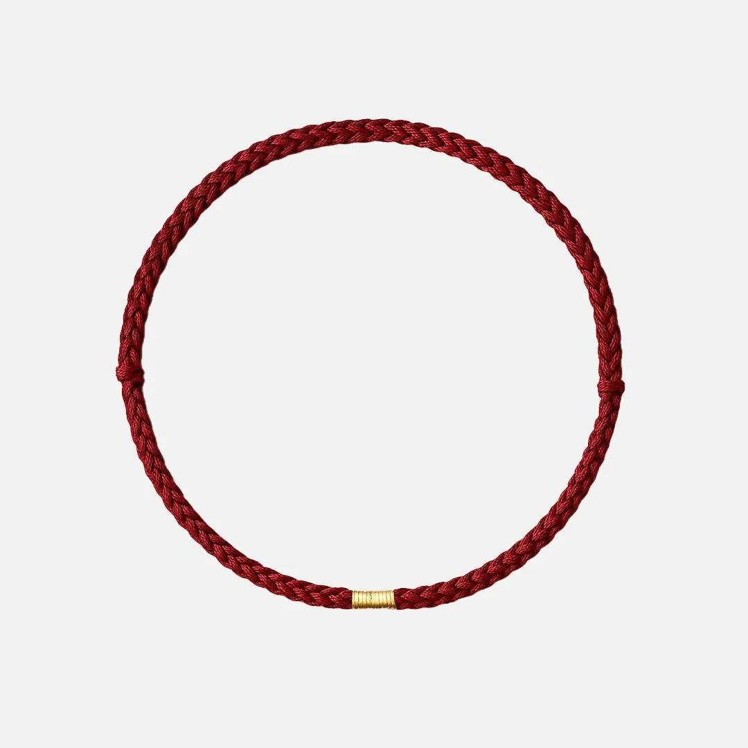 Pulseira Trançada com Contas Douradas da Sorte — foto principal