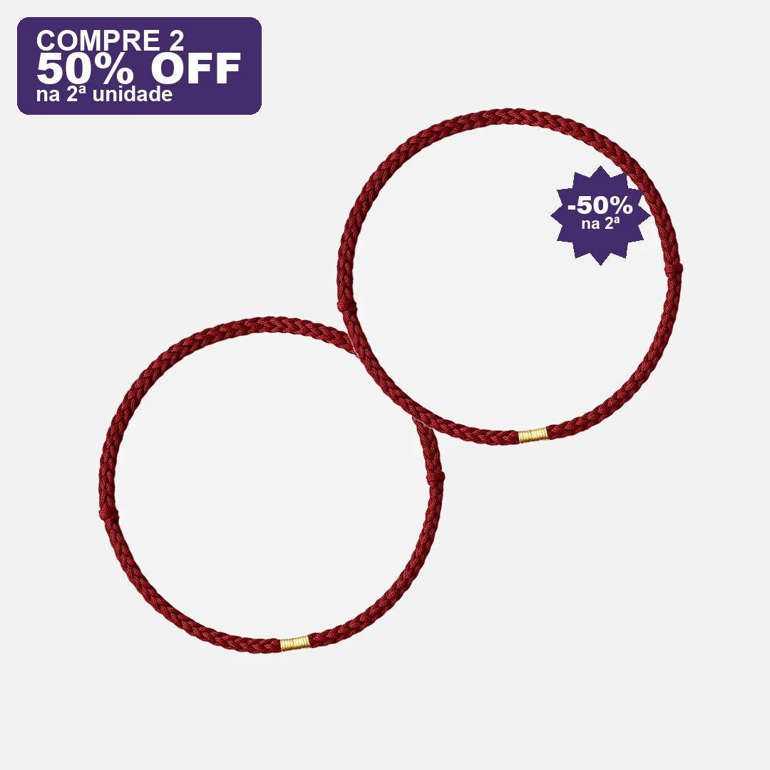 Pulseira Trançada com Contas Douradas da Sorte — oferta compre 2 · 50% OFF na 2ª