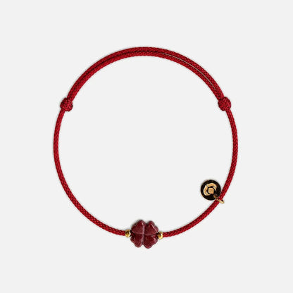 Pulseira Trevo da Sorte em Cinábrio