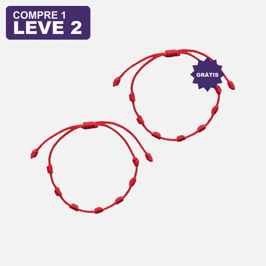 Pulseira Vermelha dos 7 Nós — oferta compre 1 leve 2
