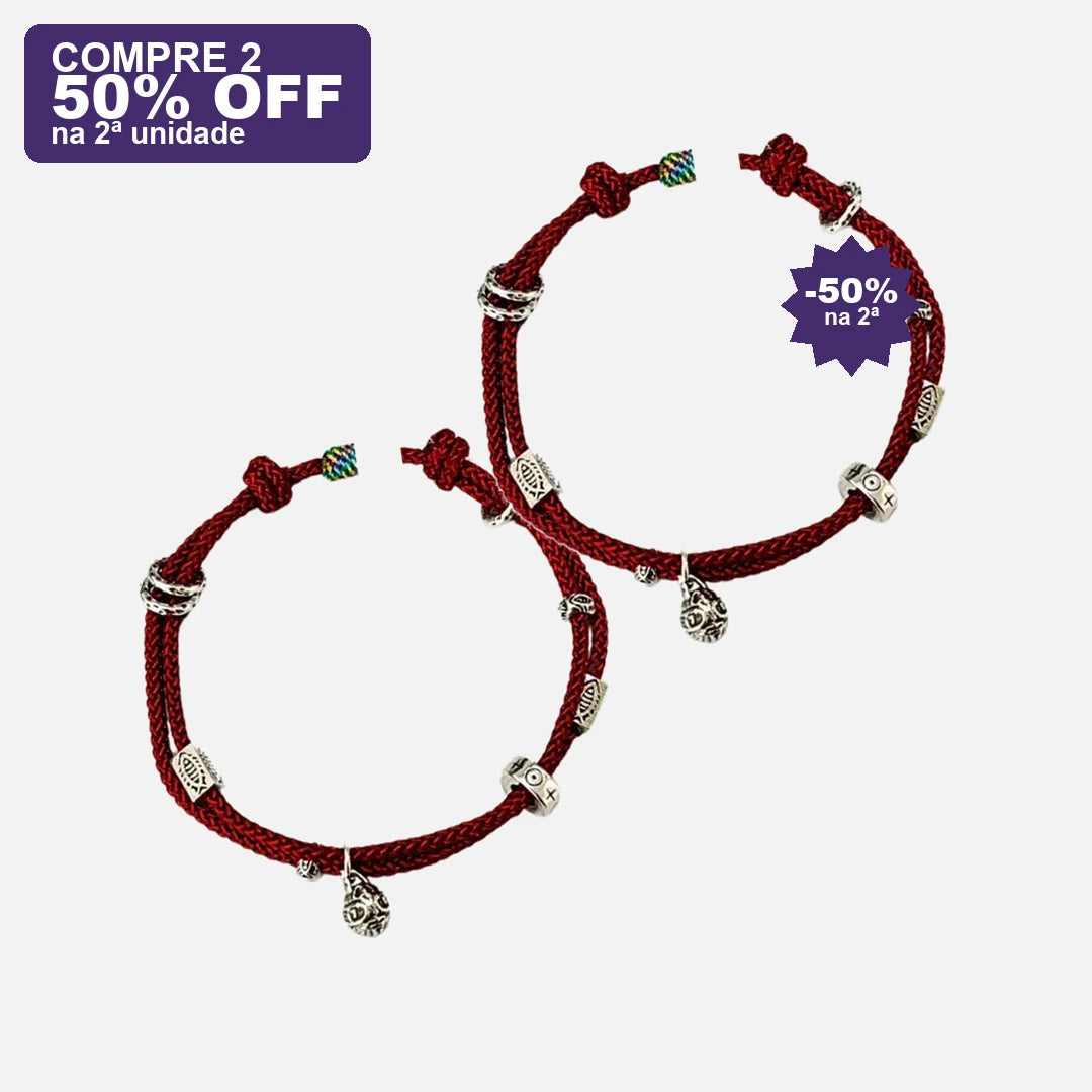 Pulseira Vermelha Carpa do Sucesso — oferta compre 2 · 50% OFF na 2ª