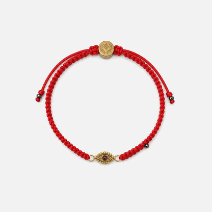 Pulseira Vermelha Contra Ansiedade e Mau-Olhado Dourada