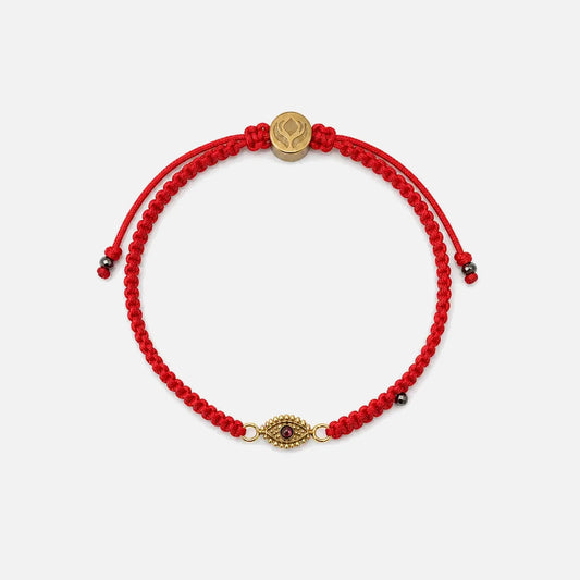 Pulseira Vermelha Contra Ansiedade e Mau-Olhado Dourada — foto principal
