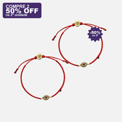 Pulseira Vermelha Contra Ansiedade e Mau-Olhado Dourada — oferta compre 2 · 50% OFF na 2ª