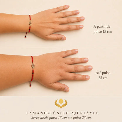 Pulseira Vermelha Contra Ansiedade e Mau-Olhado Dourada