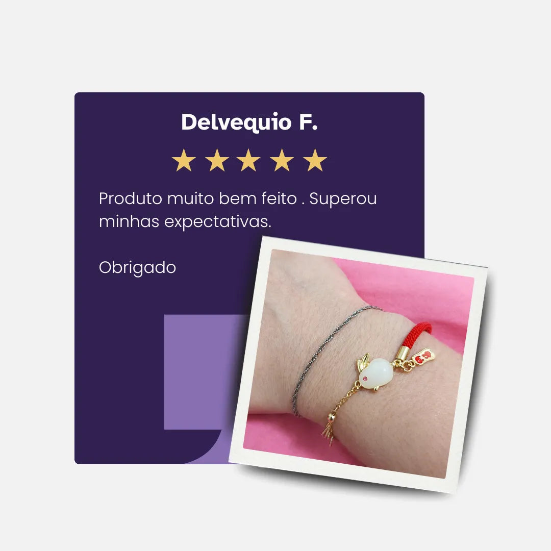 Pulseira Coelho da Sorte em Jade