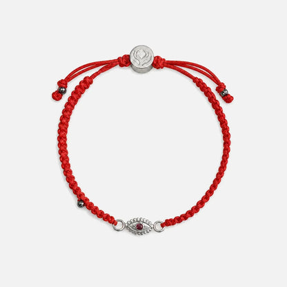 Pulseira Vermelha Contra Ansiedade e Mau-Olhado Prateada