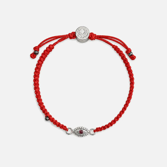 Pulseira Vermelha Contra Ansiedade e Mau-Olhado Prateada — foto principal