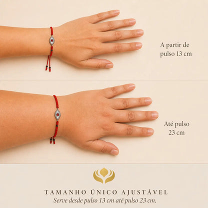 Pulseira Vermelha Contra Ansiedade e Mau-Olhado Prateada