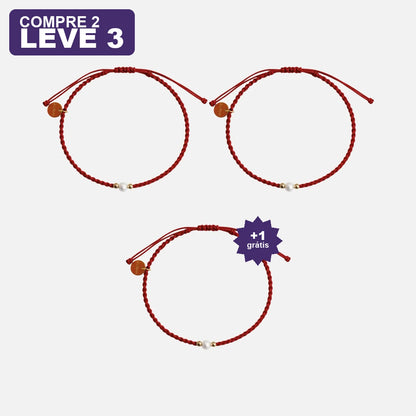 Pulseira Vermelha da Cura Contas de Pérolas — oferta leve 3 pague 2