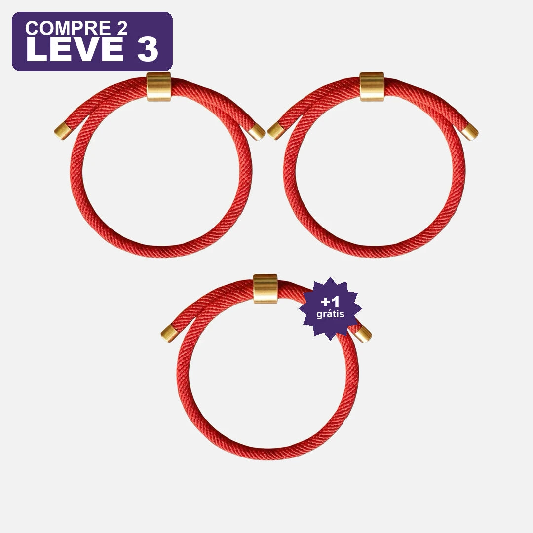 Pulseira Vermelha da Força e Proteção — oferta leve 3 pague 2