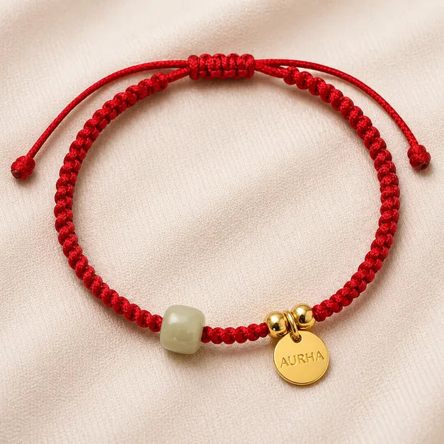 Pulseira Vermelha da Riqueza com Jade Hetian — foto principal