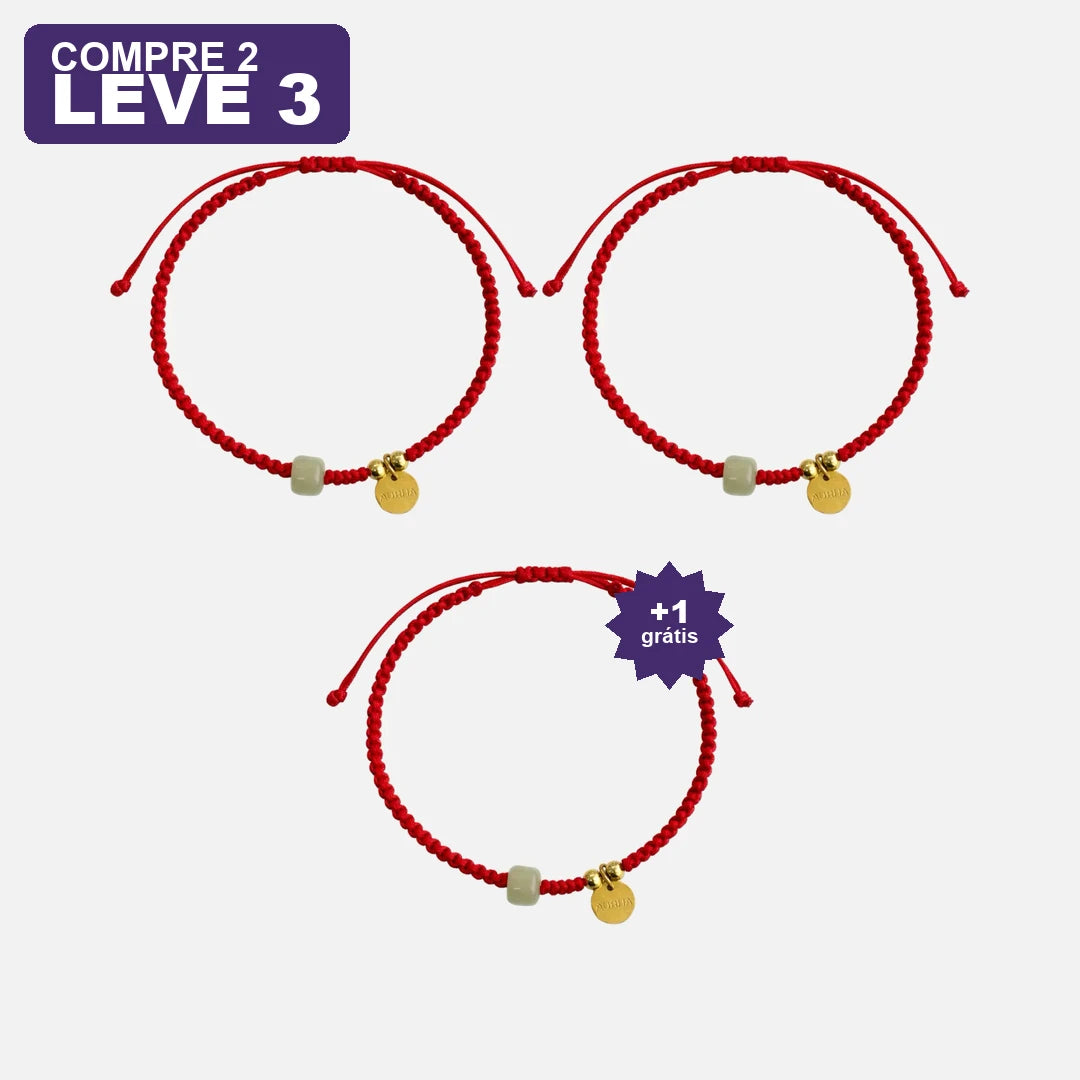 Pulseira Vermelha da Riqueza com Jade Hetian — oferta leve 3 pague 2