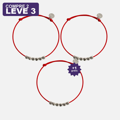 Pulseira Vermelha da Saúde e Vitalidade — oferta leve 3 pague 2