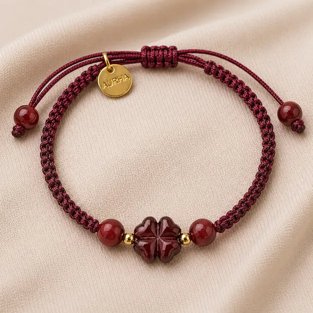 Pulseira Vermelha das Bênçãos em Trevo de Quatro Folhas — foto principal
