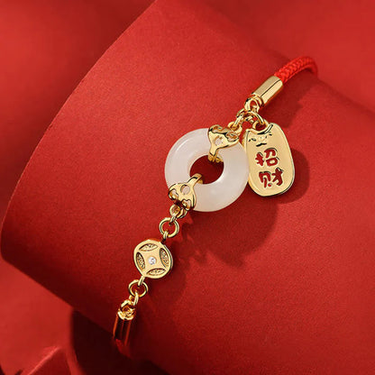Pulseira Vermelha Fivela da Paz e Fortuna — detalhe