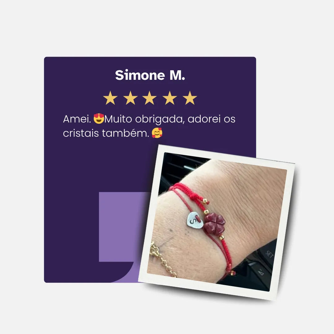 Pulseira Vermelha Trevo da Riqueza