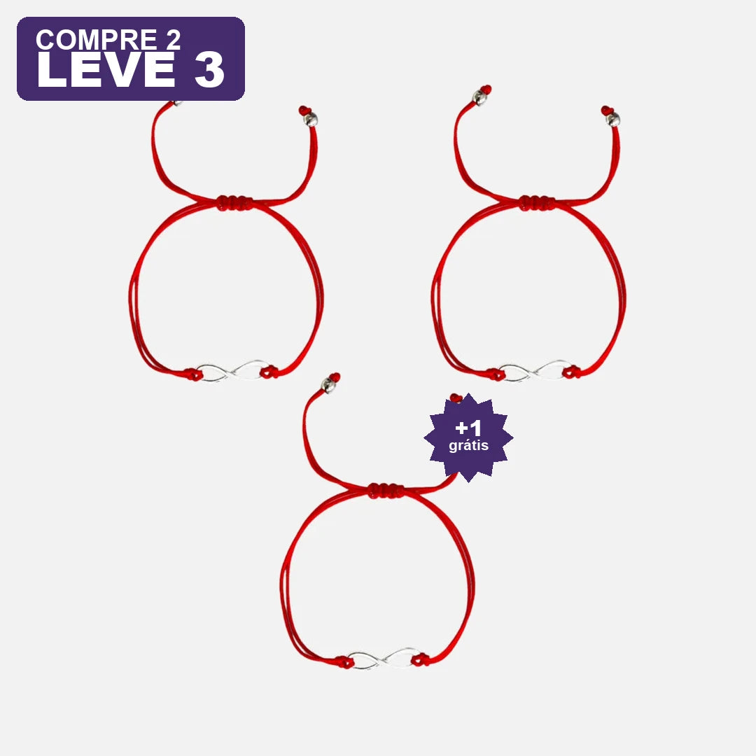Pulseira Vermelha Vínculo Eterno — oferta leve 3 pague 2