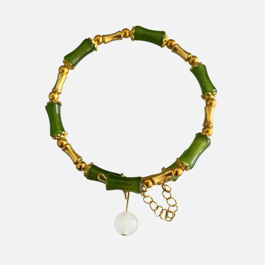 Pulseira Bambu Verde da Sorte em Jade