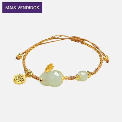 Pulseira Coelho da Felicidade em Jade