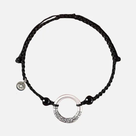 Pulseira Fivela da paz em Contas de Ônix Preto