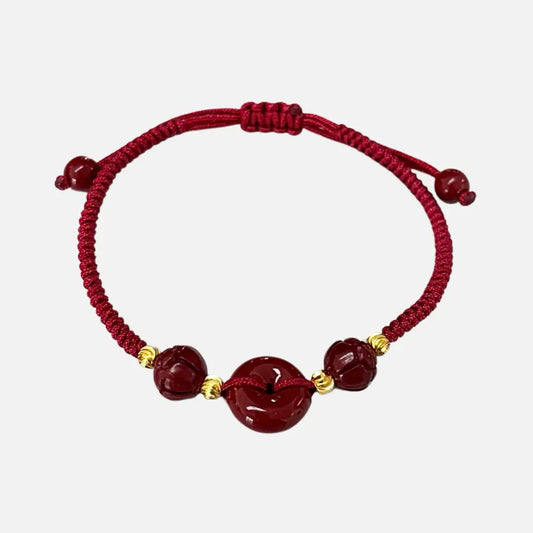 Pulseira Trançada Fivela da Paz em Contas de Lótus