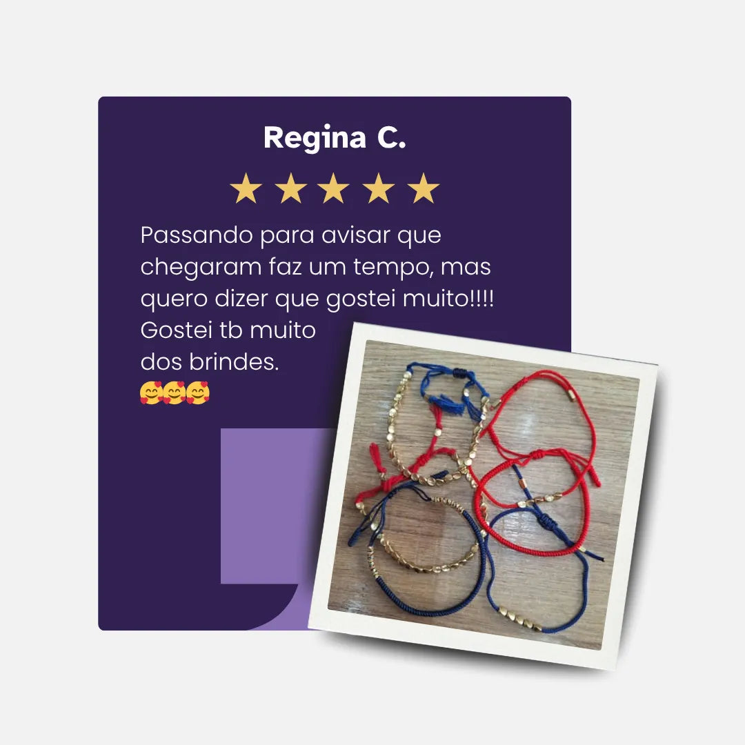Pulseiras Budistas Da Tripla Proteção Azul — depoimento de cliente