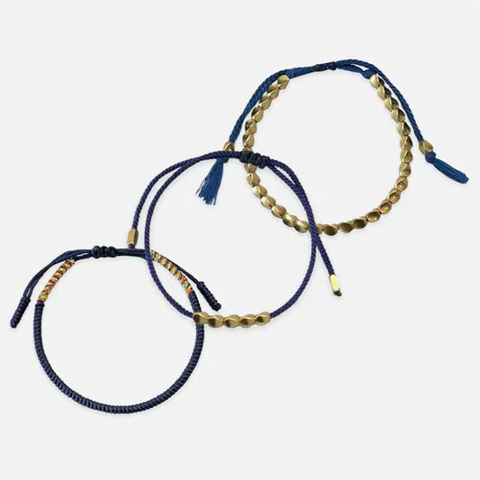 Pulseiras Budistas Da Tripla Proteção Azul — foto principal